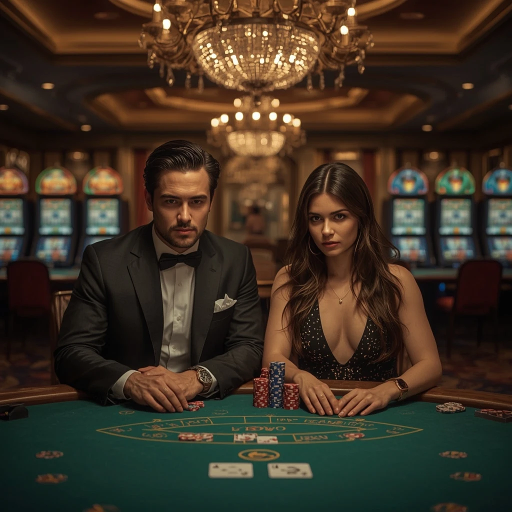 Deux joueurs de poker dans un CASHED CASINO